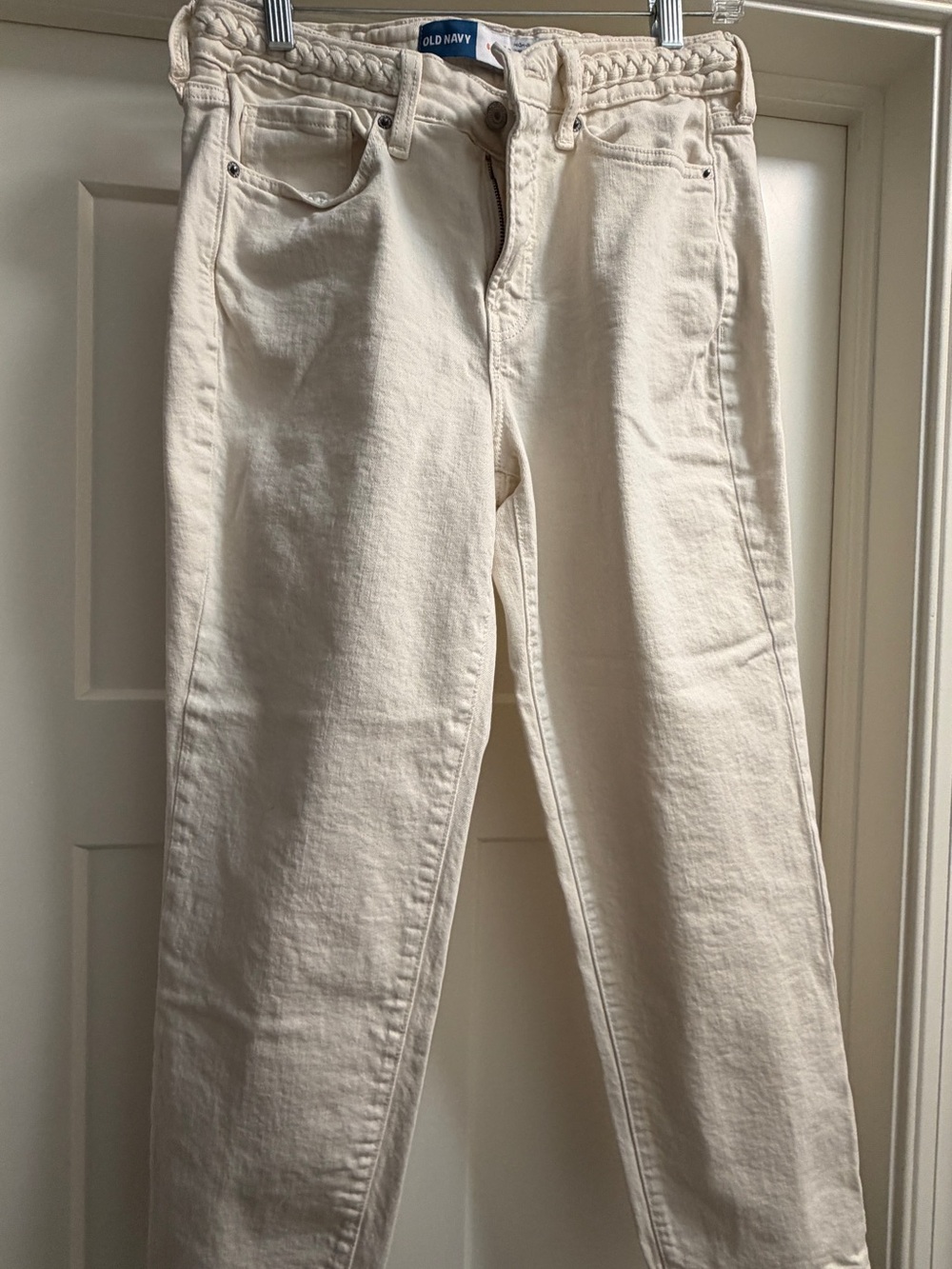 Old Navy Cream High-Rise Straight Jeans